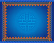 Decorative framework, card. Buryatian, Mongolian ethnic symbols and motif. Clipping mask applied.
