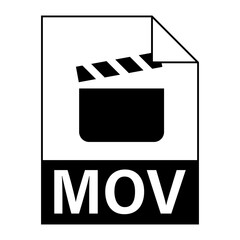 Modern flat design of MOV illustration file icon for web