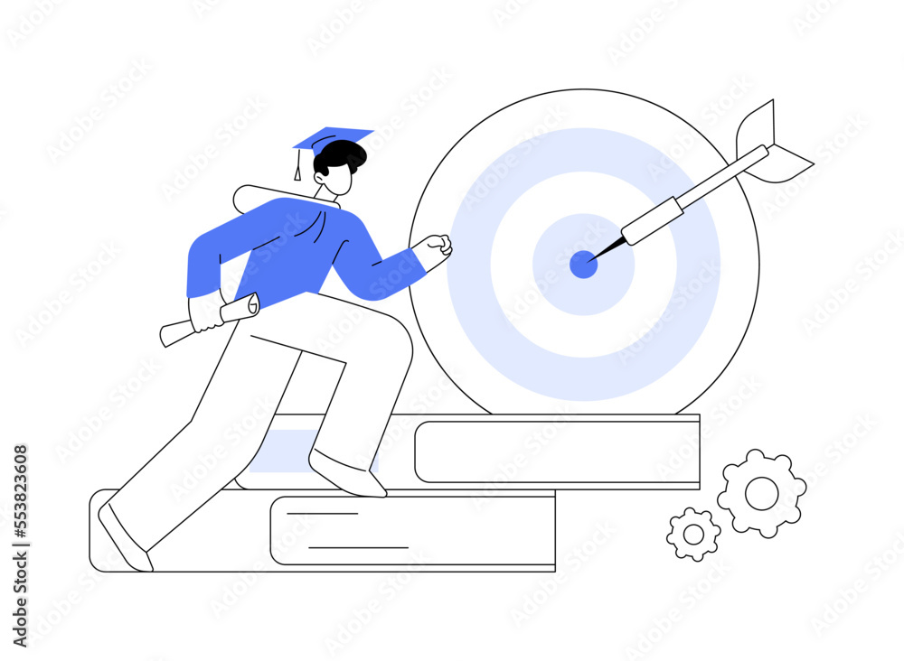 Educational trajectory abstract concept vector illustration. Stock ...