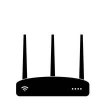Simple Illustration Of Wi-Fi Router Personal Computer Component Icon