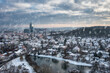 Cityscape of Gdansk Oliwa during snowy winter, Poland