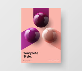Colorful realistic balls corporate cover template. Modern pamphlet A4 design vector layout.