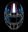 Football helmet illustration front view blue