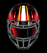 Football helmet illustration front view red