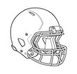 Football helmet illustration black and white