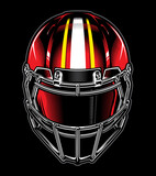 Fototapeta Sawanna - Football helmet illustration front view red