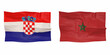 Flags of the football Croatia Morocco 3d-rendering