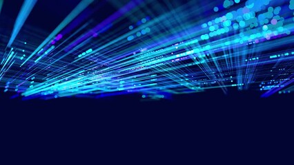 Lines form hologram information blocks, ai construction light grid, info concept lines and nodes. Big data fields. Hi-tech info technology. vj loop abstract background sci fi theme