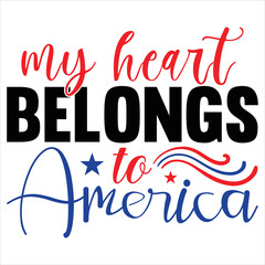 Wall Mural - my heart belongs to america