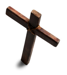 Canvas Print - Wooden cross. Concept Jesus loves you.Easter time.