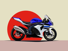 Fast Extreme Sport Bike  Illustration Icon