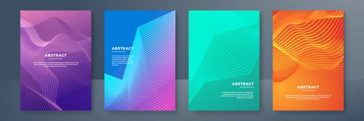 Modern abstract covers set, minimal covers design. Colorful geometric background, vector illustration.