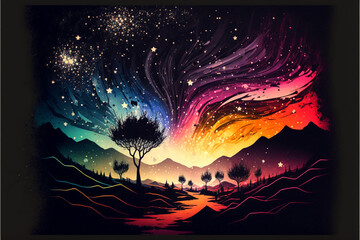 Canvas Print - Night sky ai-generated