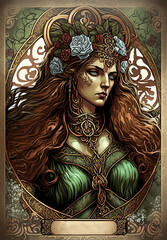 Wall Mural - Celtic Goddess Traditional AI Generated 