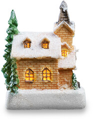 Poster - Christmas or new year homemade decoration house with lamp