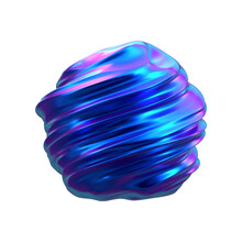 3D Abstract  Iridescent Wavy Ball Shape