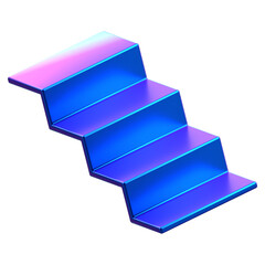 3D Abstract Iridescent Staircase Design