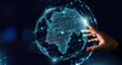 © Monster Ztudio - Big data computing concept. Digital neural network. Hand touching introduction of artificial intelligence. Global communication network. Cyberspace of future. Science and innovation of technology
