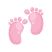 Girl Baby Pink Footprints