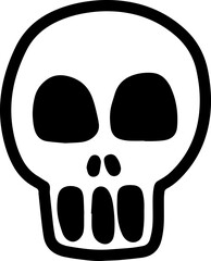 Skull line art design vector. Hand drawn character symbol. 