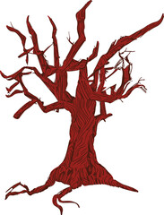 Wall Mural - Abstract red tree