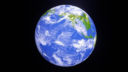 Wall Mural - blue planet earth rotated animation. Elements of this image furnished by NASA	