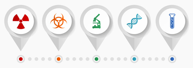 Poster - Science vector icons, education flat design web pointers collection, business concept infographic template