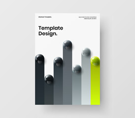 Wall Mural - fresh 3d spheres pamphlet template. vivid corporate identity a4 design vector concept.