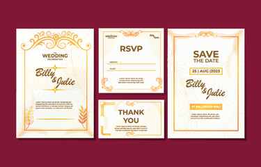 Luxury Wedding Invitation Design Set