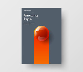Wall Mural - bright 3d spheres catalog cover illustration. amazing flyer a4 design vector template.