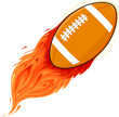 A burning rugby ball. American football. Vector illustration.