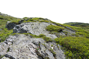 Wall Mural - Isolated PNG cutout of a mountain in summer in the Alps on a transparent background, ideal for photobashing, matte-painting, concept art