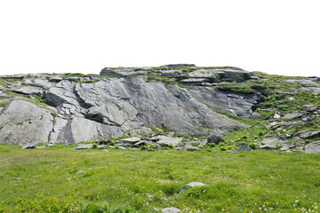Poster - Isolated PNG cutout of a mountain in summer in the Alps on a transparent background, ideal for photobashing, matte-painting, concept art