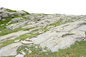 Wall Mural - Isolated PNG cutout of a mountain in summer in the Alps on a transparent background, ideal for photobashing, matte-painting, concept art