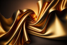 Background Of Gold Luxurious Cloth With Copy Space. Generative AI