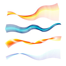 A Wave Of Lines. A Design Element. Abstract Color Lines For Design. Vector Set On A White Background.