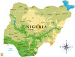 Nigeria highly detailed physical map