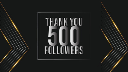 Thank you 500 followers congratulation template banner. five hundred followers. celebration 500 subscribers template for social media.
