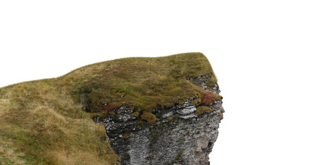 Wall Mural - cliff stone isolated transparency background.