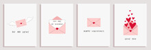 Valentine's Day Greeting Cards Set.	
