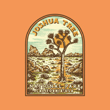 Joshua Tree Illustration National Graphic Park Design Badge Vintage Emblem Logo