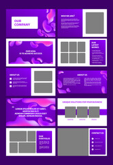 Wall Mural - set of modern powerpoint presentation template. presentation design, portfolio vector templates with