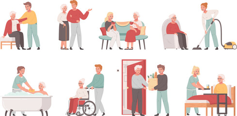 Wall Mural - Elderly Care Set