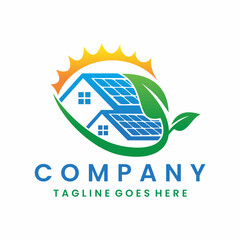 Wall Mural - Solar Power Panel House Logo Design