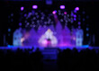 Texture blur and defocus, background for design. Stage light at a concert show in theater.
