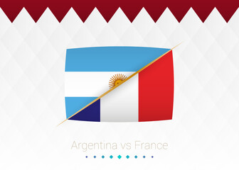 Wall Mural - National football team Argentina vs France, Final. Soccer 2022 match versus icon.