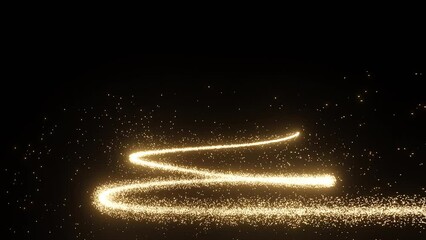 Wall Mural - glowing christmas tree animation with light and particles. 3d animation