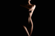 Nude Woman silhouette. Beautiful Naked Body Girl