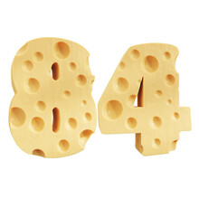 Number 84, Number Eighty Four Cheese Icon Design.