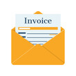 © hvostik16 - Invoice in envelope. Checking Invoice. The official document is received in the mail. Vector illustration flat design. Isolated on white background.
